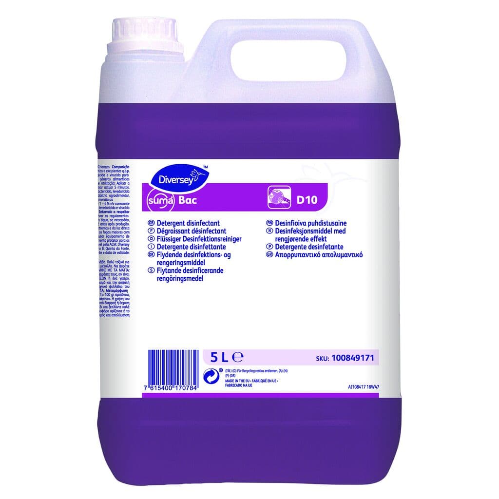 Suma Bac D10 – Detergente Desinfetante Concentrado para Superfícies em Áreas Alimentares 4kg