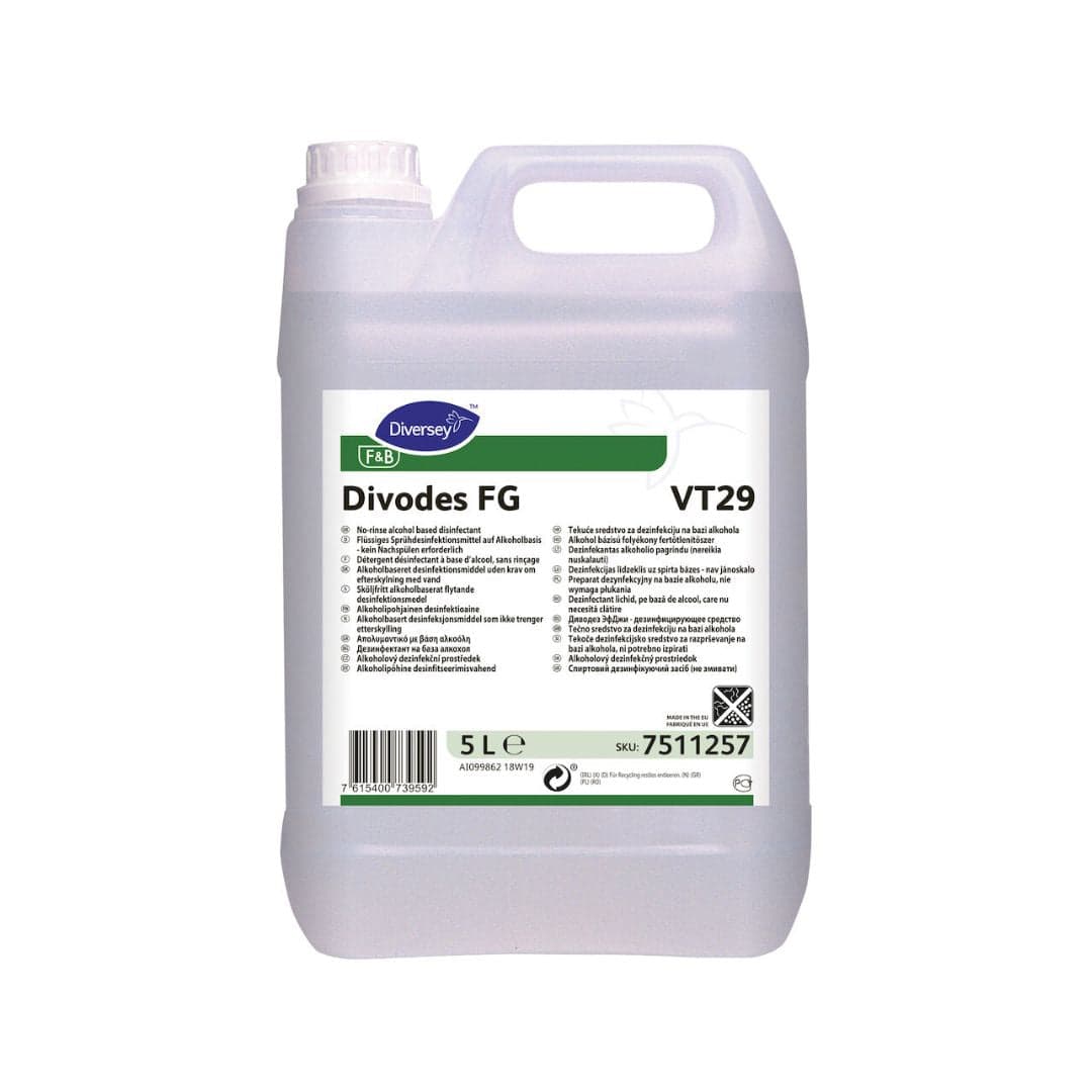 Diversey Divodes FG VT29 - Desinfetante alcoólico pronto a usar para superfícies alimentares