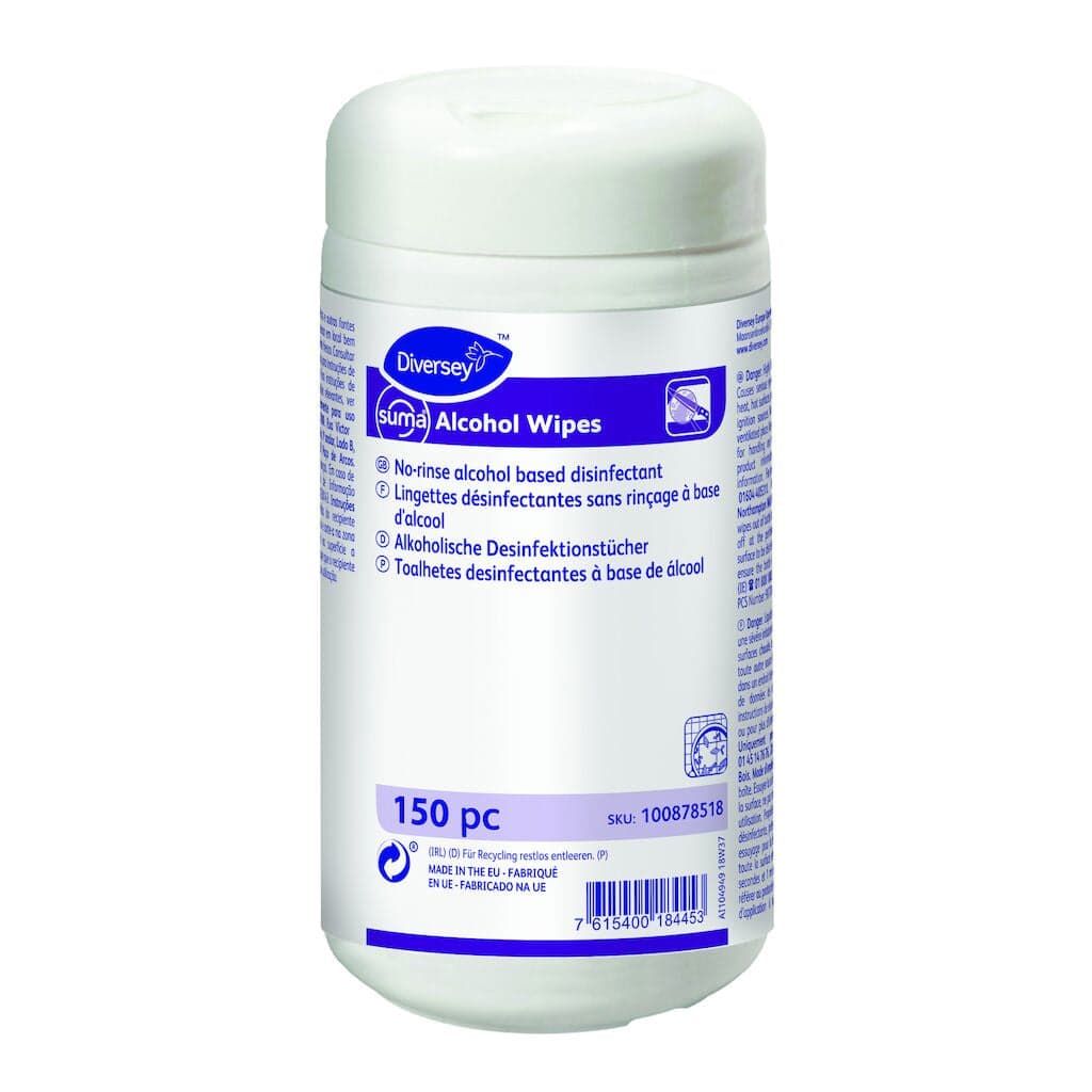 Diversey Suma Alcohol Wipes – Toalhetes Desinfetantes com Álcool para Superfícies Alimentares