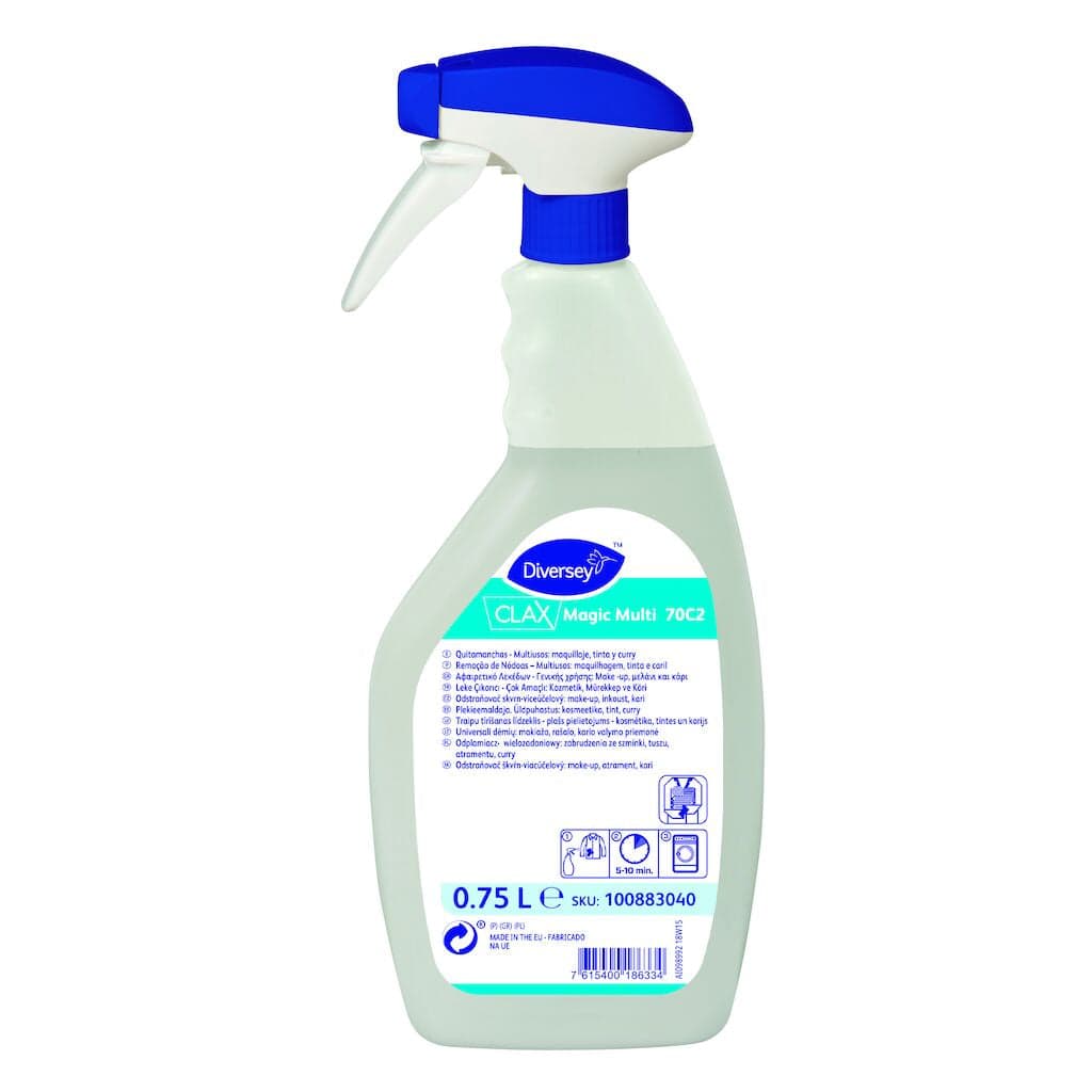 Diversey Clax Magic Multi 70C2 – Tira Nódoas Profissional para Maquilhagem, Tinta e Caril 750ml