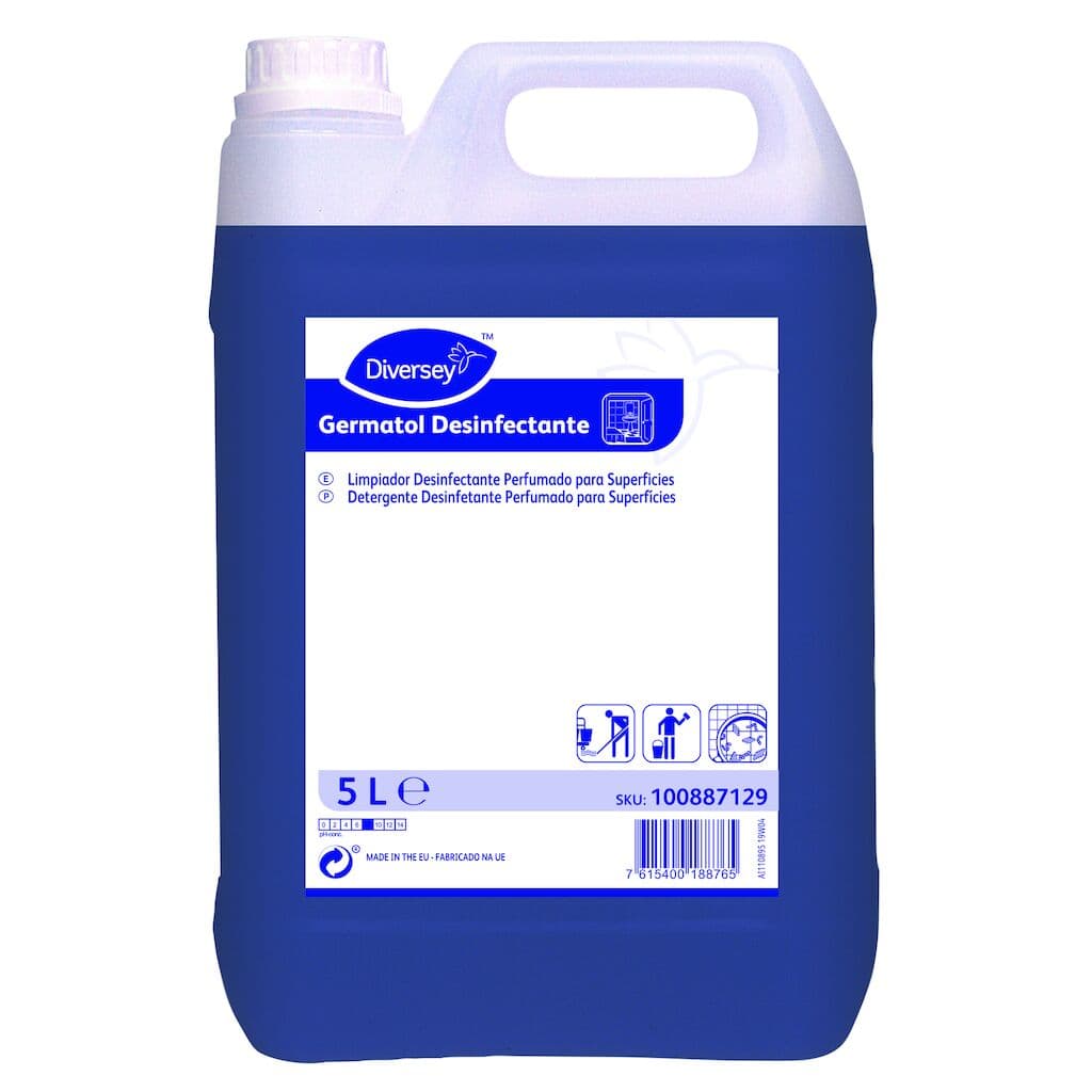 Diversey Germatol Desinfectante – Detergente Desinfetante para Sanitários e Superfícies Laváveis 5L