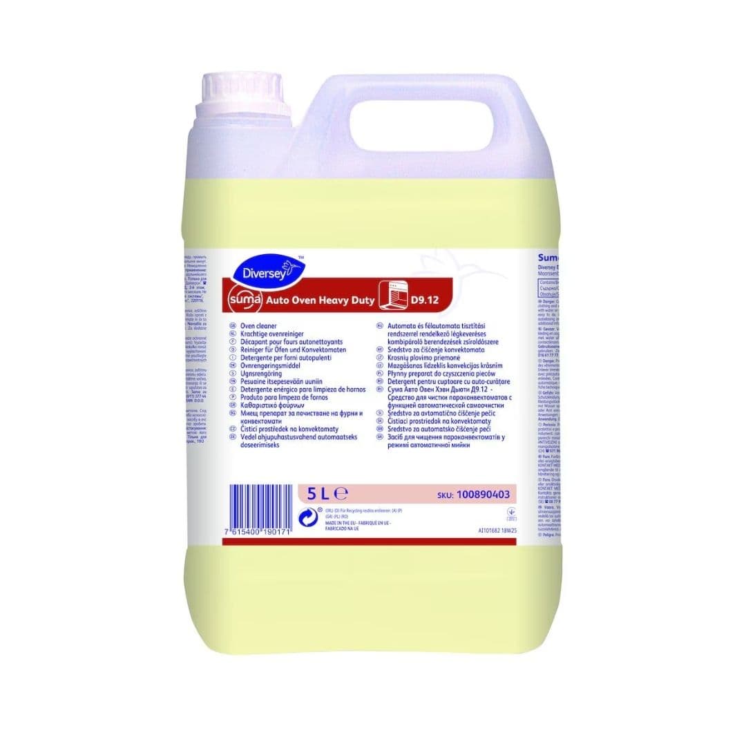 Diversey Suma Auto Oven Heavy Duty D9.12 - Detergente concentrado para limpeza automática de fornos com sujidade difícil 5L