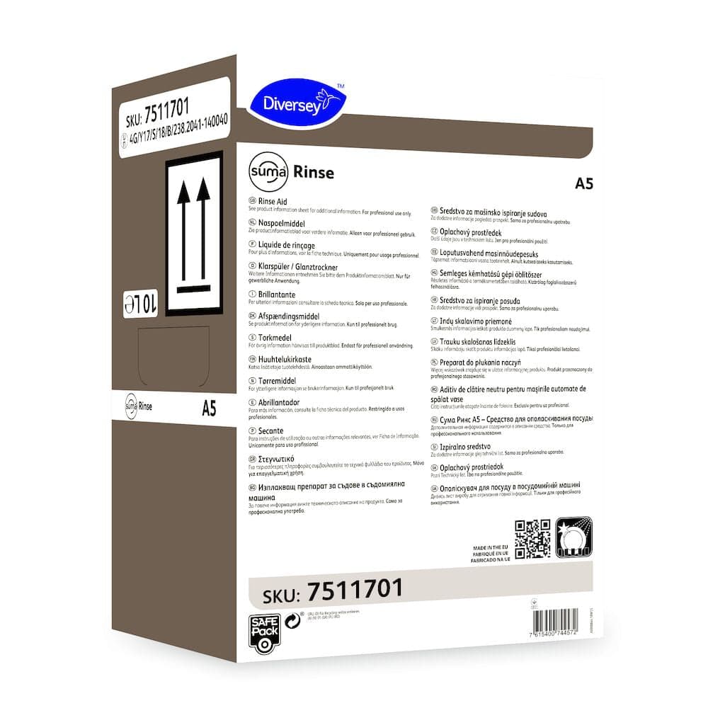 Diversey Suma Rinse A5 – Secante para Máquinas de Lavar Loiça sem Manchas 10L