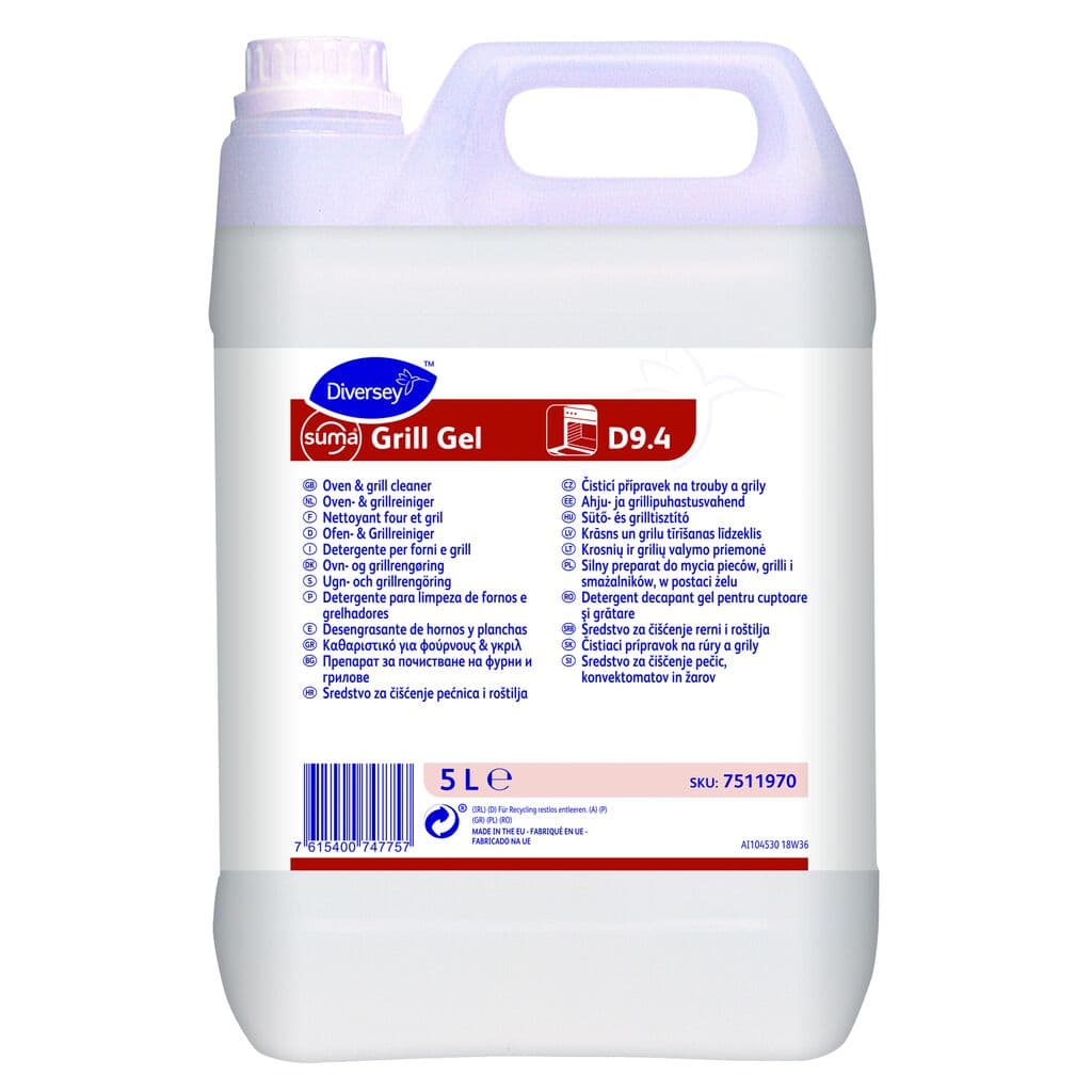 Diversey Suma Grill Gel D9.4 – Detergente Gel para Fornos e Grelhas 5L