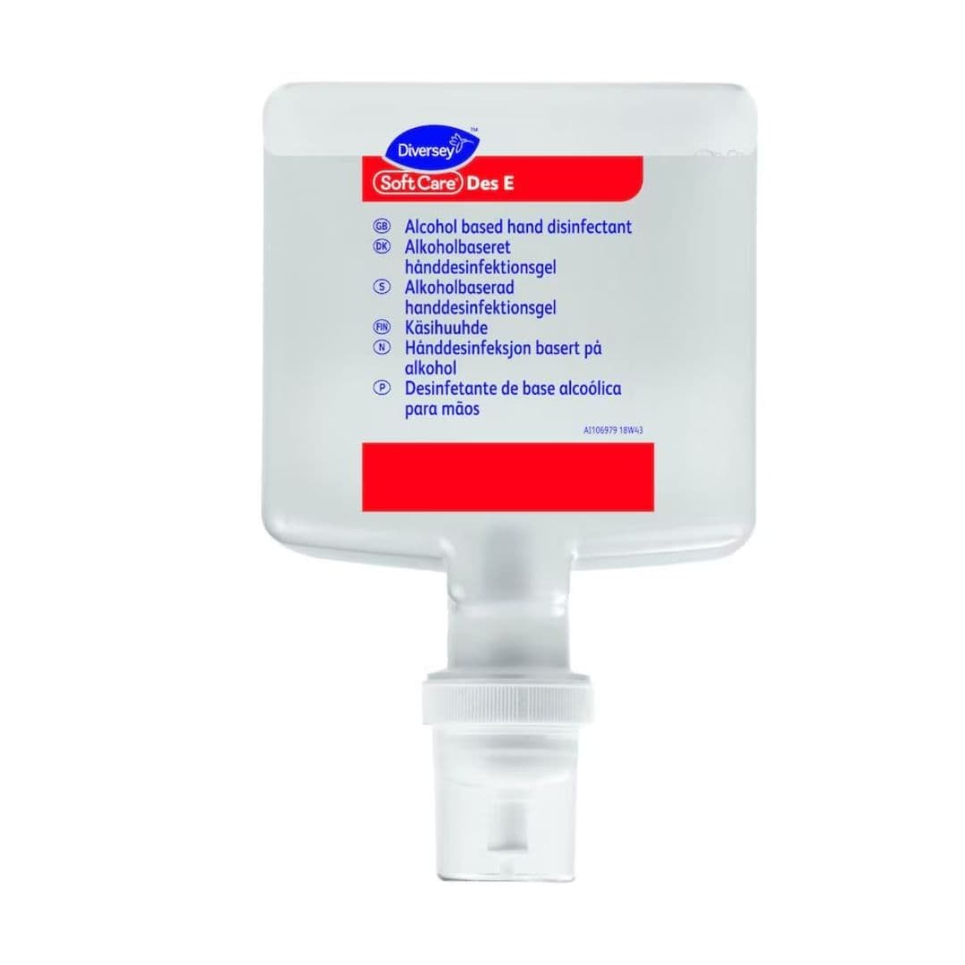 Diversey Soft Care Des E Gel - Higienizante alcoólico para desinfeção das mãos em ambientes profissionais 1,3L