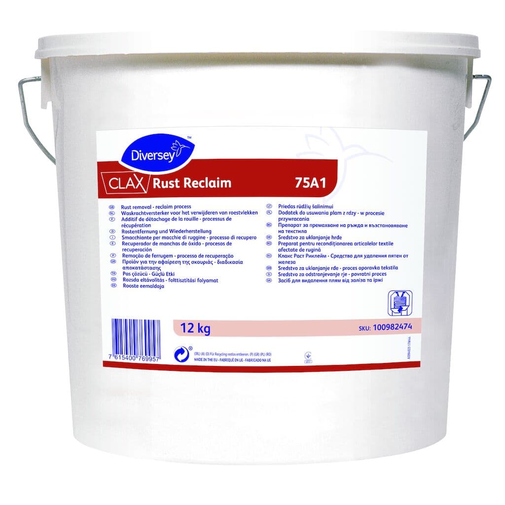 Diversey Clax Rust Reclaim – Recuperador de Roupa com Manchas de Ferrugem para Lavandaria Profissional 12 kg
