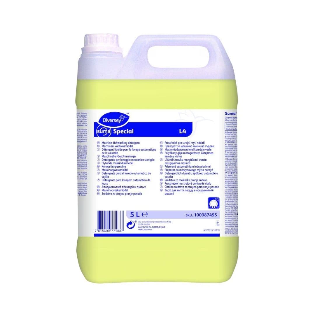 Diversey Suma Special L4 - Detergente alcalino concentrado para lavagem automática de louça em águas médias