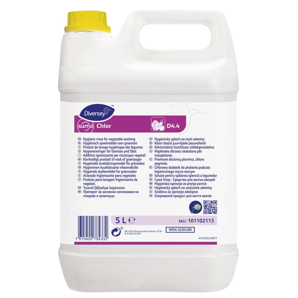 Diversey Suma Chlor D4.4 – Higienizante Concentrado para Lavagem de Vegetais e Fruta 5L