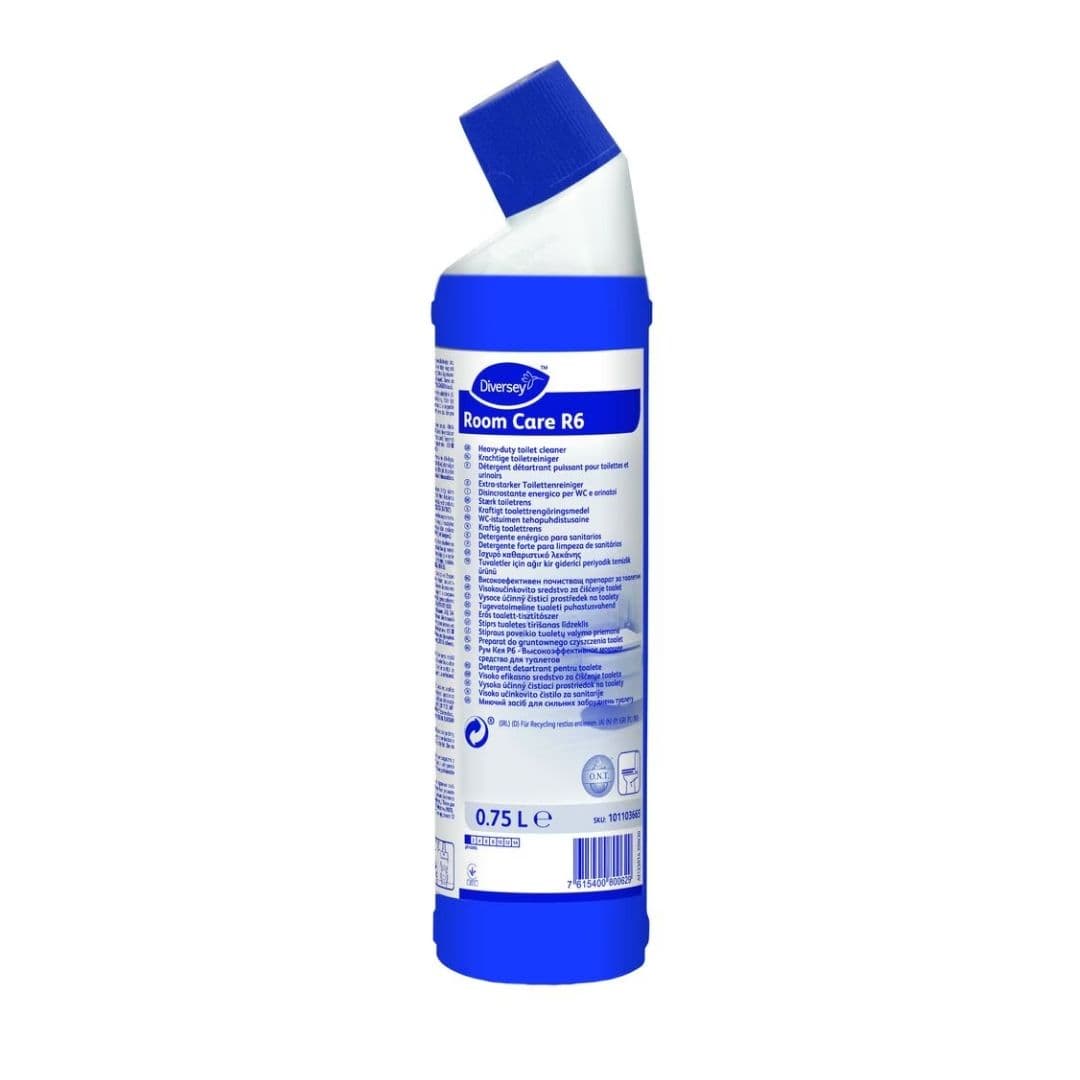 Diversey Room Care R6 - Detergente desincrustante para limpeza de sanitas e urinóis com tecnologia O.N.T. 750ml