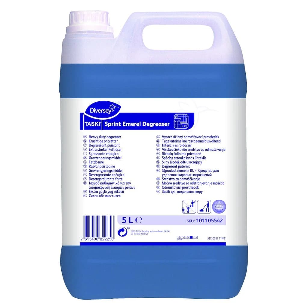 TASKI Sprint Emerel Degreaser – Detergente Desengordurante Alcalino para Superfícies e Pavimentos 5L