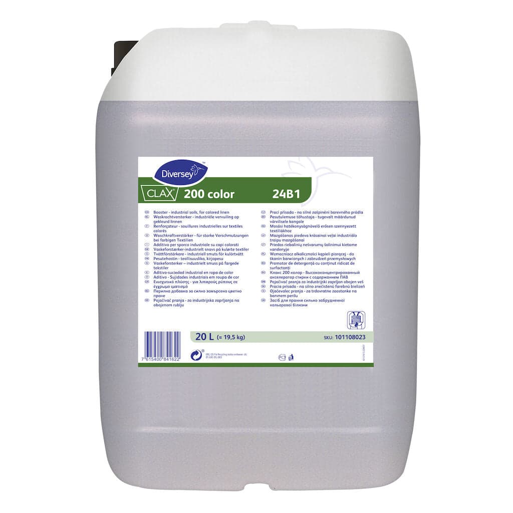 Diversey Clax 200 Color 24B1 – Aditivo Líquido para Remoção de Gorduras em Roupa Colorida