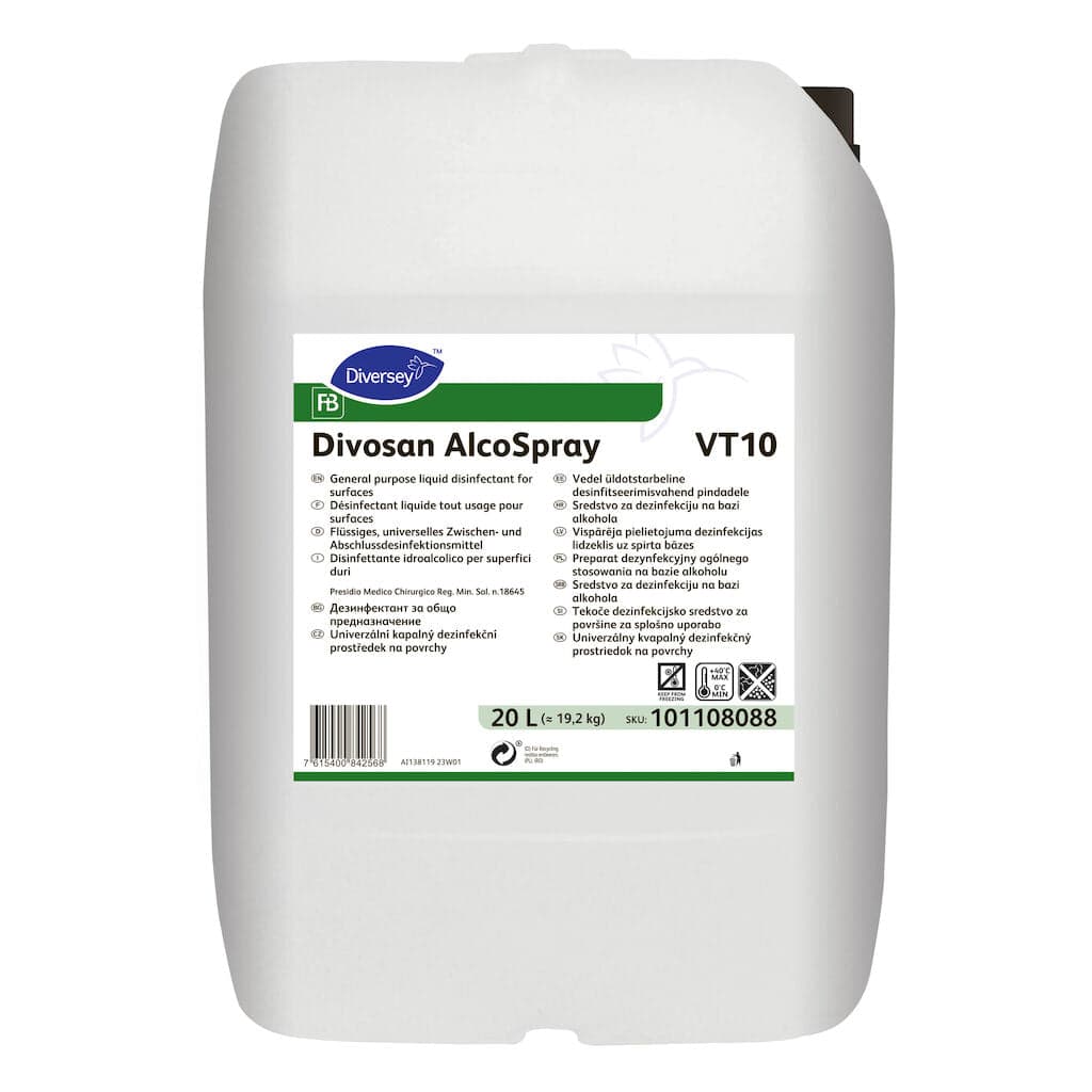 Divosan AlcoSpray VT10 – Desinfetante Líquido de Uso Geral para Superfícies 20L