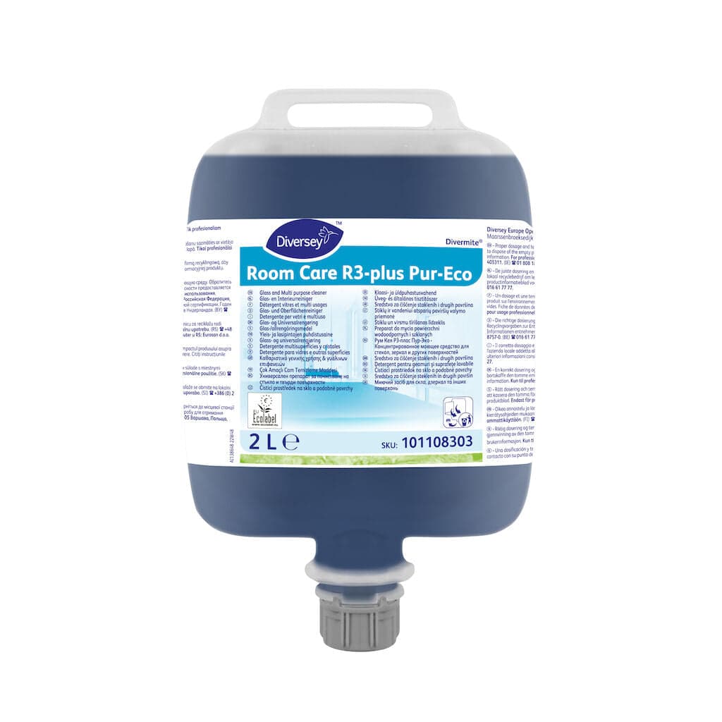 Diversey Room Care R3-plus Pur-Eco – Detergente Concentrado para Vidros e Superfícies 2L