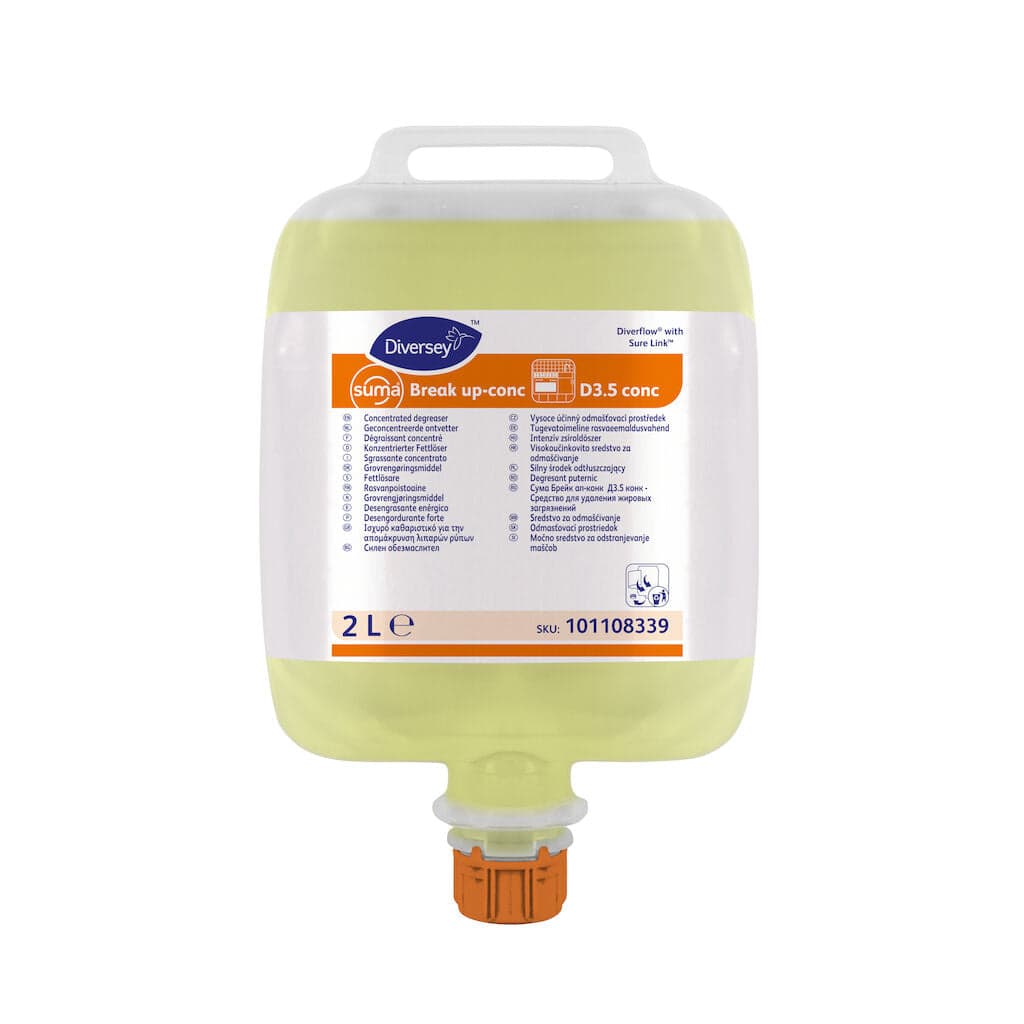 Diversey Suma Break Up conc D3.5 conc – Desengordurante Concentrado Seguro para Alumínio em Cozinhas Profissionais 2L