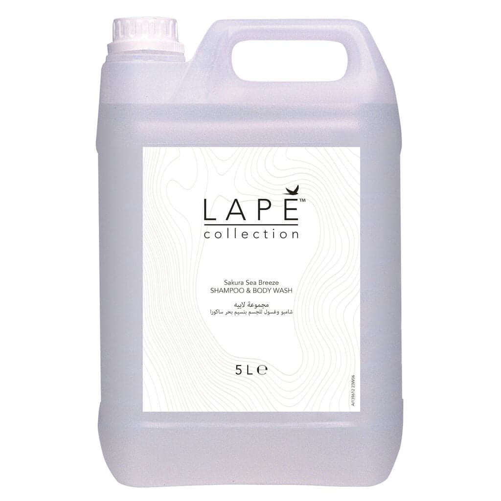 Diversey LAPĒ Collection Sakura Sea Breeze – Champô e Gel de Banho Hidratante com Certificação Nordic Swan