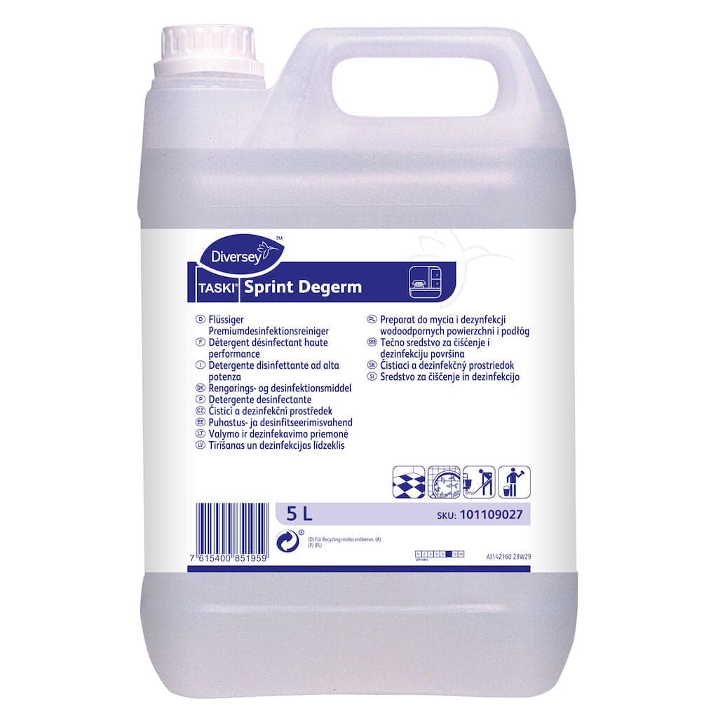 TASKI Sprint Degerm – Detergente Desinfetante Concentrado para Superfícies e Pavimentos 5L