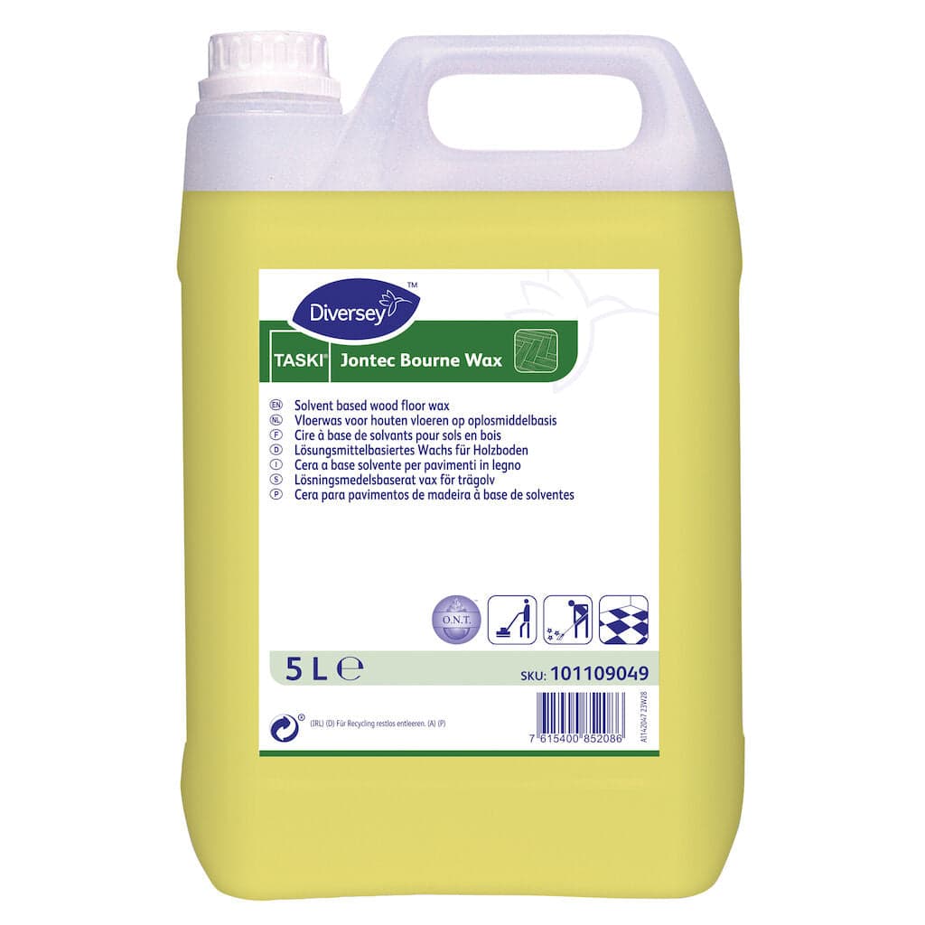 Diversey TASKI Jontec Bourne Wax – Cera para Pavimentos de Madeira e Cortiça com Proteção Acetinada 5L
