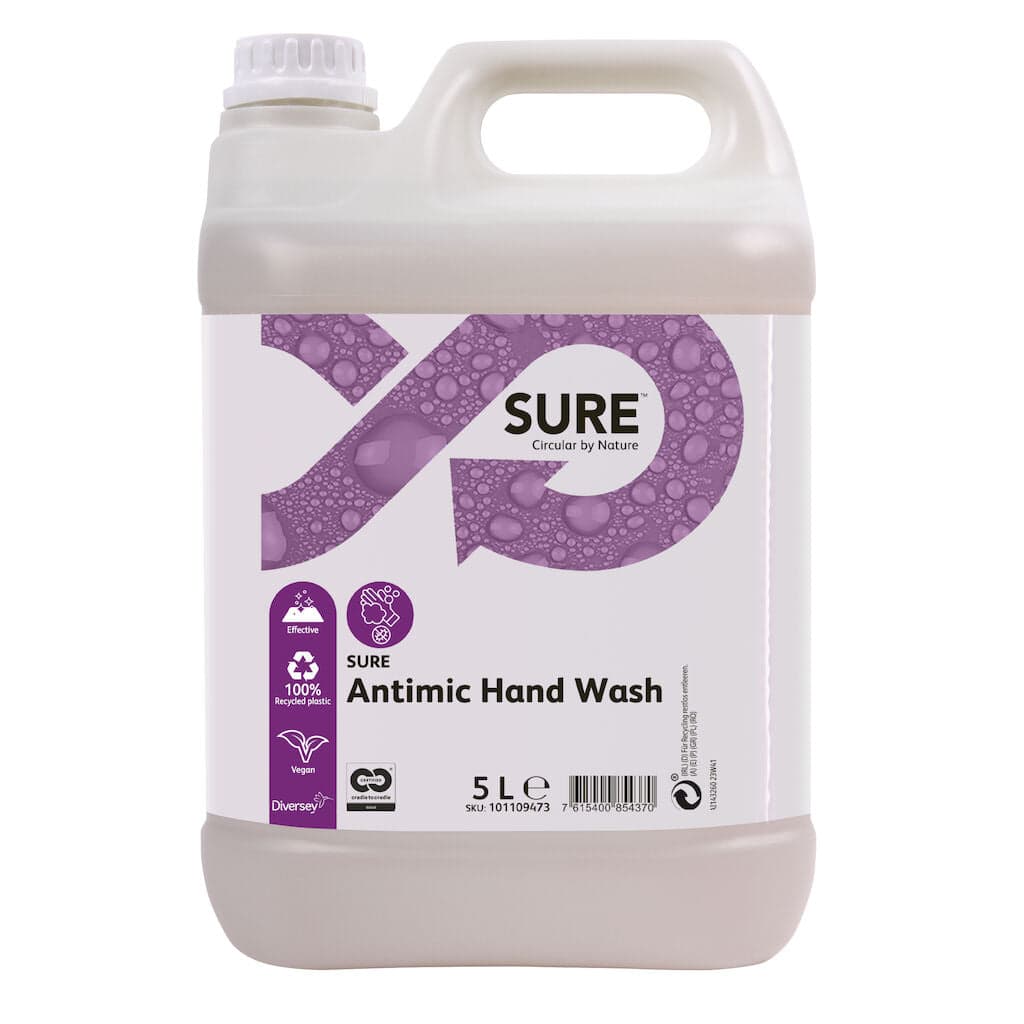 Diversey SURE Antimic Hand Wash – Sabonete Desinfetante para Lavagem de Mãos com Ingredientes de Origem Vegetal