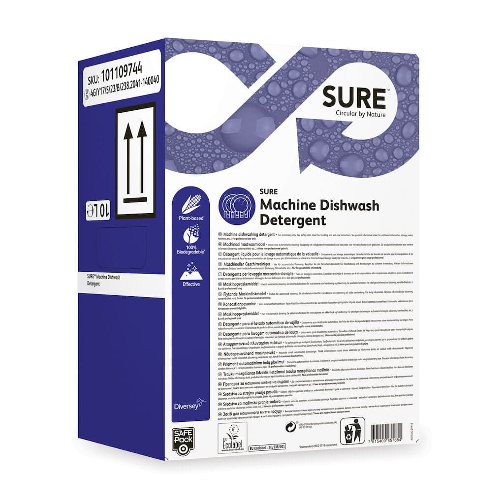 Diversey SURE Machine Dishwash Detergent – Detergente Ecológico para Máquinas de Lavar Loiça 10L