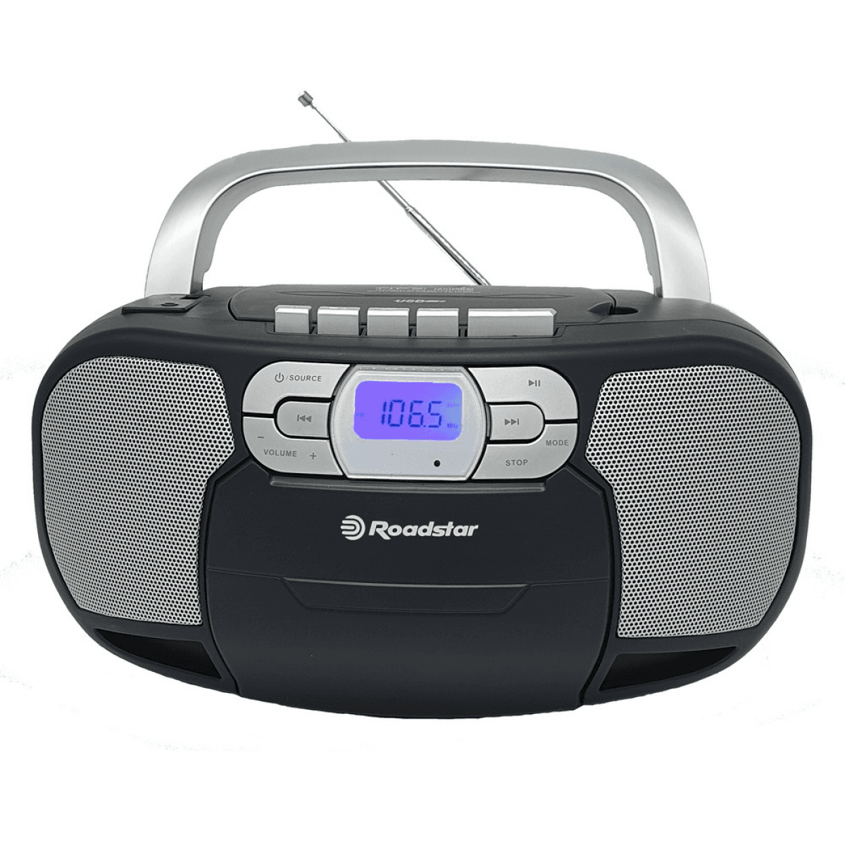 Roadstar Rádio Gravador com CD e Cassete RCR-4635UMP/BK