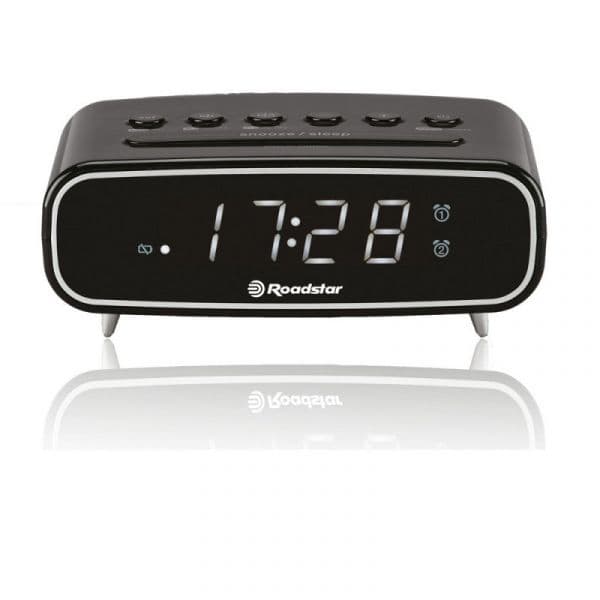 Roadstar Rádio Relógio CLR-2310BK FM Alarme Duplo