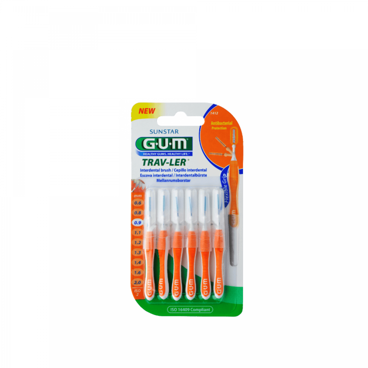G.U.M Escovas Interdentais Trav-ler 0,9mm Orange 6 Unidades