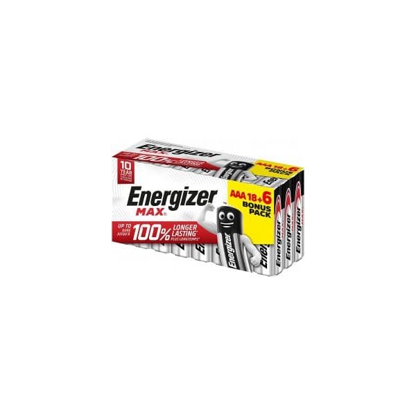 Energizer, Pack de 18 + 6 Pilhas Energizer Max AAA (LR03) 1,5 V E303513201