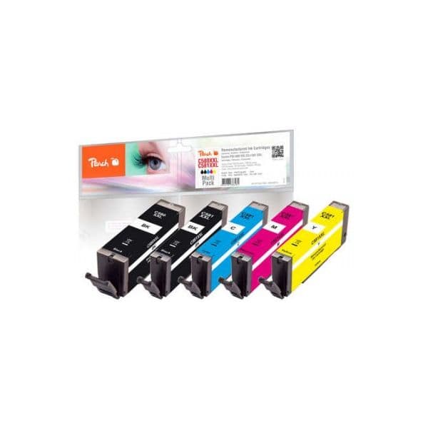 Cartuchos de Tinta Peach Canon 580XXL/581XXL/570XL/571XL Multipack Cores Compatível 5 Unidades