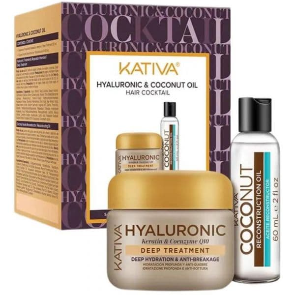 Kativa Tratamento Capilar Intensivo Hyaluronic Coconut Óleo Reconstrutor 60ml + Hyaluronic Máscara Tratamento Intensivo 150ml
