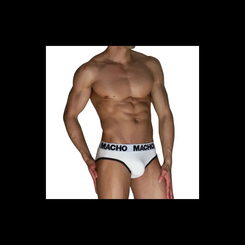 Mch006 Slip Clássico Branco + Preto P