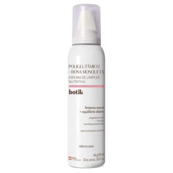 O Boticário Botik Espuma de Limpeza Nutritiva Ácido Poliglutâmico + Rosa Mosqueta 150ml