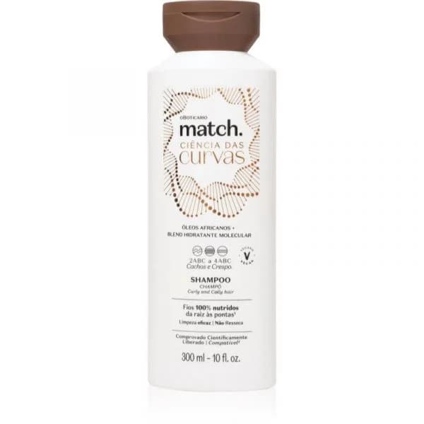 O Boticário Match Shampoo Hidratante para Cabelos Cacheados e Crespos 300ml