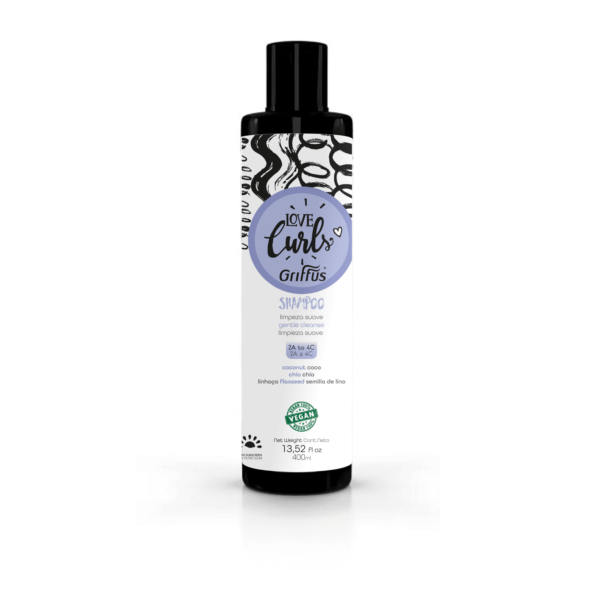 Griffus Shampoo Limpeza Suave (2A-4C) LOVE CURLS 400 ml
