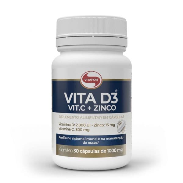 Vitafor Vita D3 + C + Zinco 30 Comprimidos