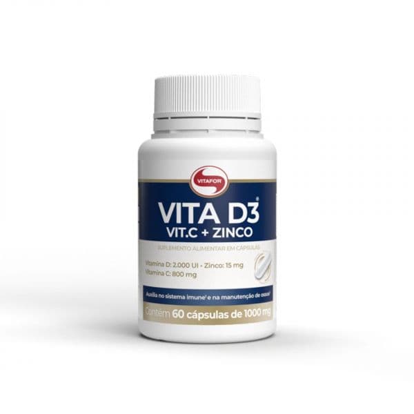 Vitafor Vita D3 + Vita C + Zinco 60 Cápsulas