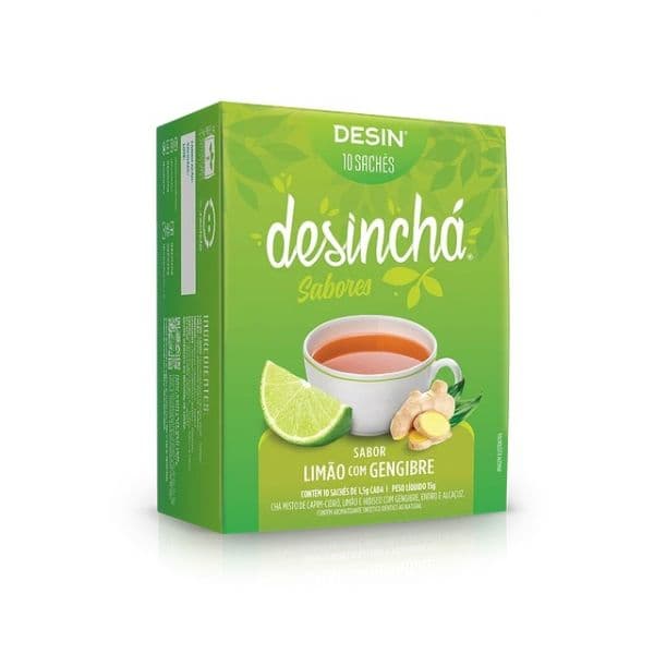Desinchá Sabor Limão Gengibre 10 Saquetas
