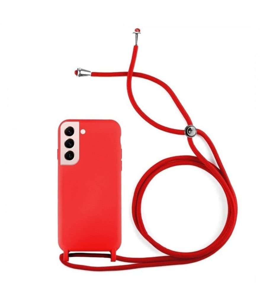 Capa Silicone Líquido Samsung S21 FE Cordão Vermelho - 77662057