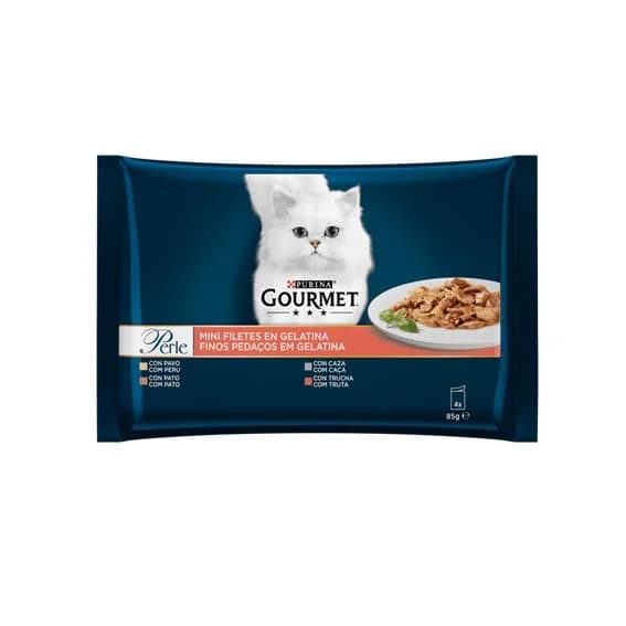 Ração Húmida Purina Gourmet Perle Gelatina 4x85g