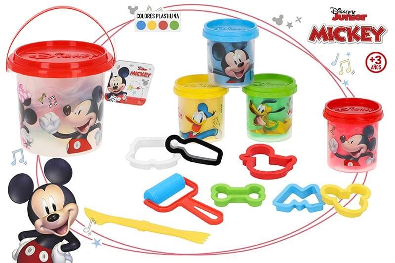 Balde de plasticina com moldes Mickey