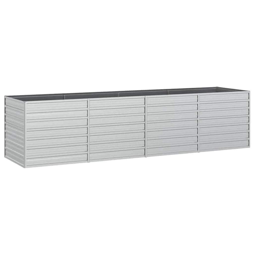 vidaXL Canteiro elevado de jardim 320x80x77cm aço galvanizado prateado