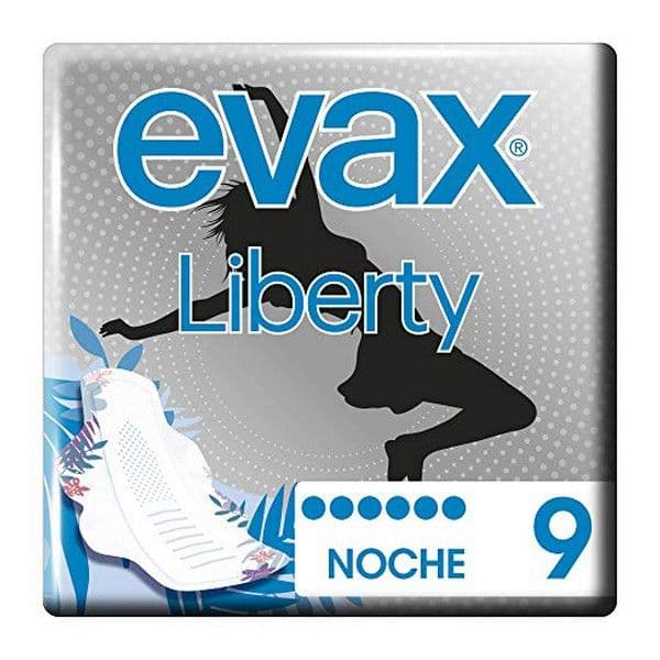 Evax Liberty Noite Pensos Higiénicos com Alas 9 Unidades