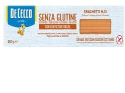 esparguete sem glúten de cecco lentilha vermelha 250g