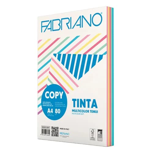Fabriano Papel Fotocópia A4 80g 5x50=250 Fls 5 Cores