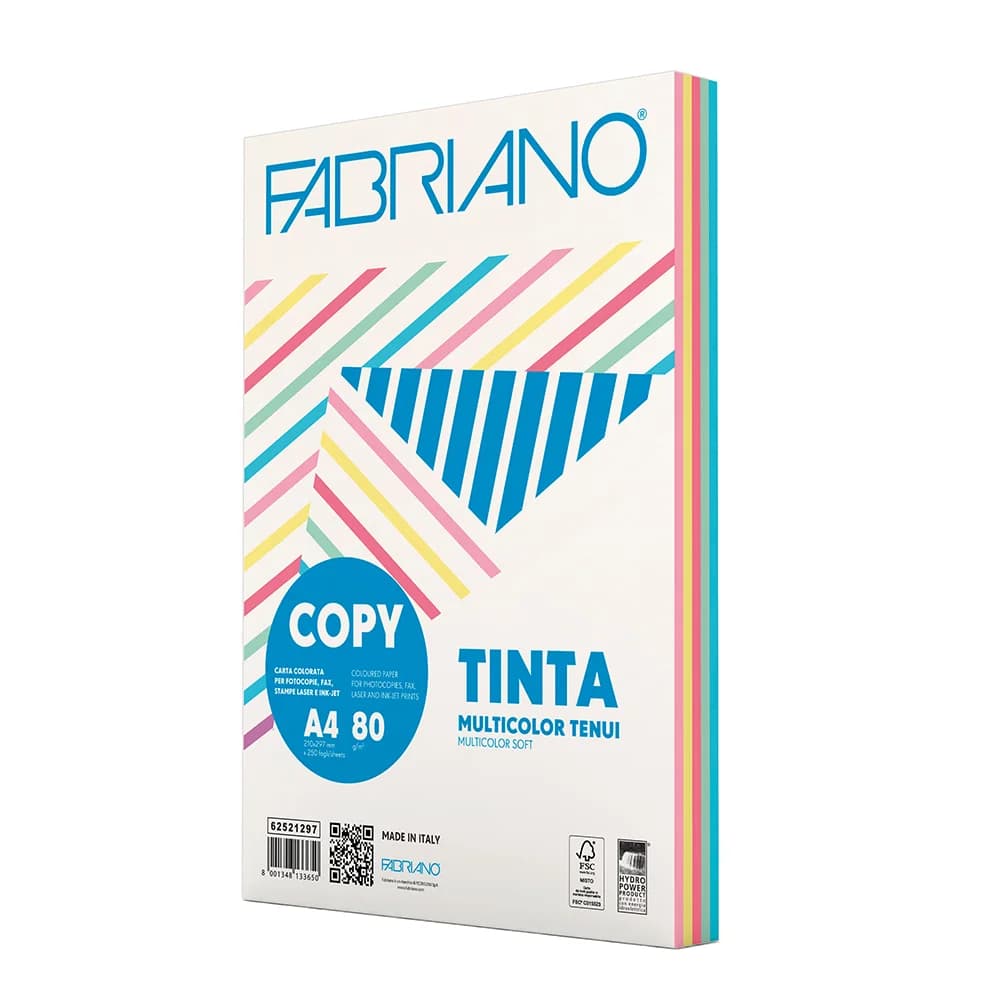 Fabriano Papel Fotocópia A4 80g 5x50=250 Fls 5 Cores