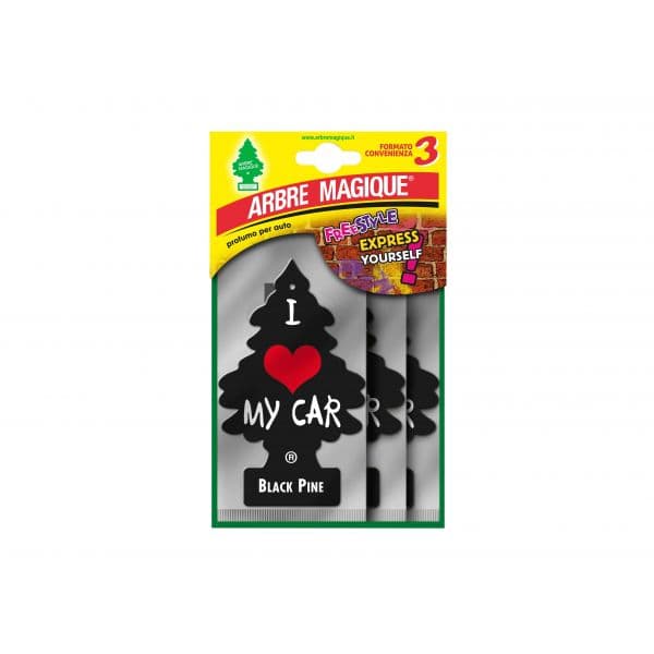 Arbre Magique Ambientador Automóvel Black Pine Pack 3 Unidades