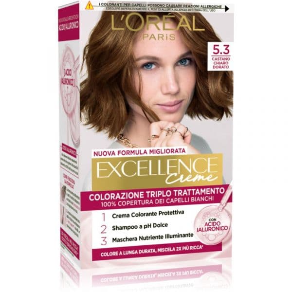 L'Oréal Paris Excellence Creme Coloração de Cabelo Tom 5.3 Castano Chiaro Dorato 1 Unidade