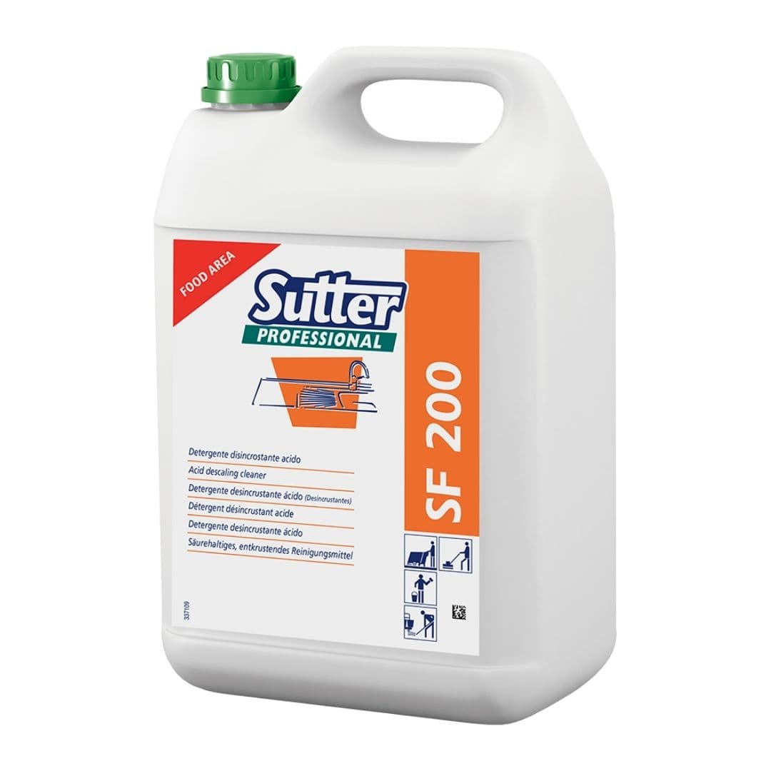 Sutter S.F. 200 – Detergente desincrustante ácido para superfícies duras em ambiente alimentar 5kg