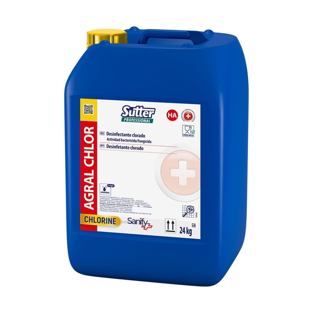 Sutter Agral Chlor - Desinfetante clorado para indústria agro alimentar e superfícies 24kg