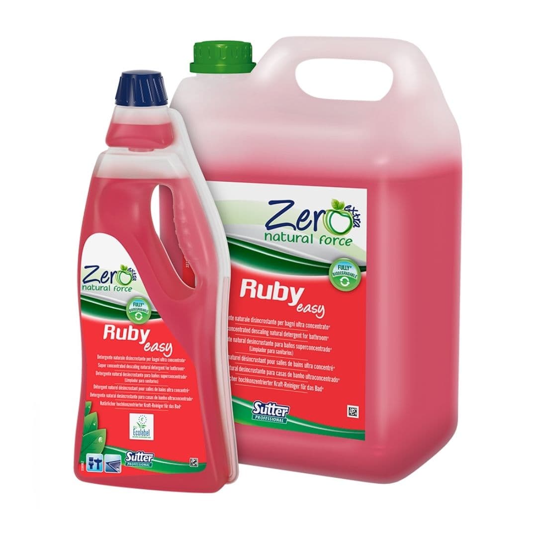 Sutter Ruby Easy Ecolabel - Detergente Natural Anticalcário Superconcentrado para Casas de Banho com Prevenção de Incrustações