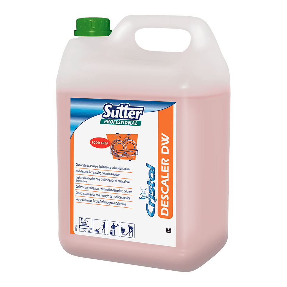 Sutter Descaler DW - Desincrustante ácido para remoção rápida de calcário em máquinas de lavar loiça e roupa 5kg